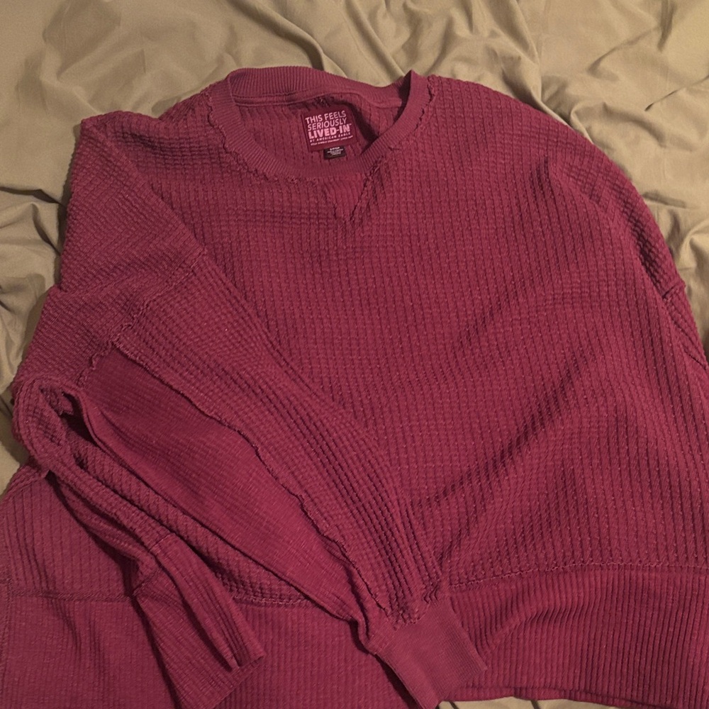 American Eagle Outfitters Off-the-Shoulder Sweater - Berry